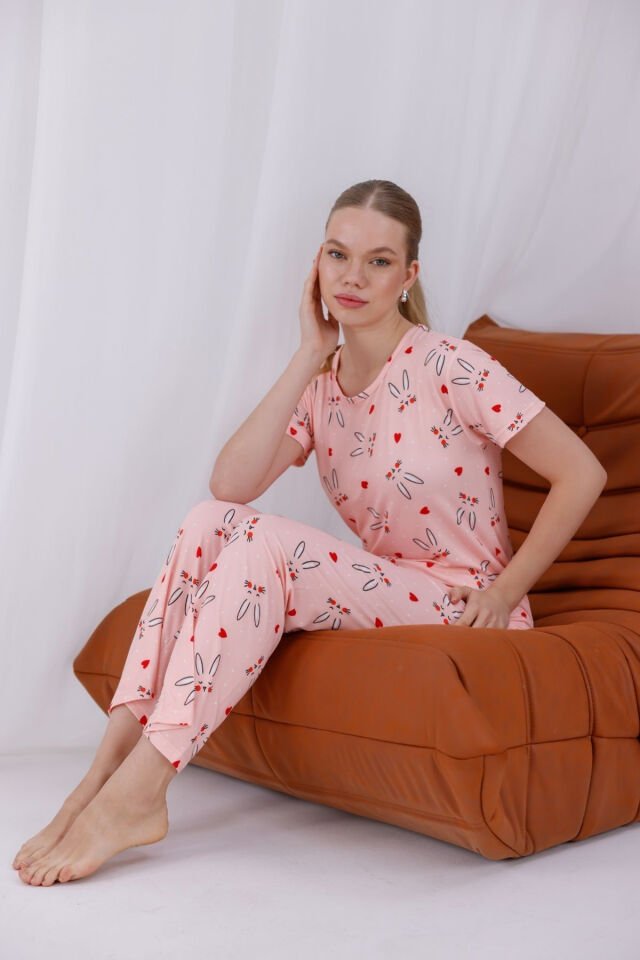 kadın kısa kollu pijama takımı