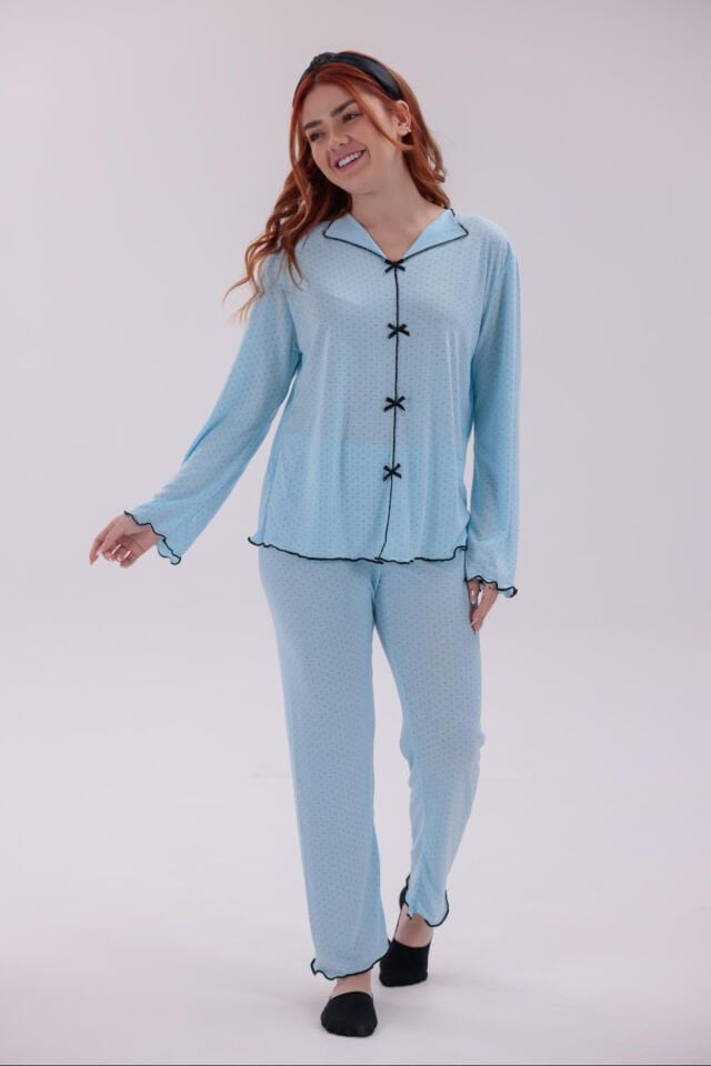 bayan uzun kollu pijama takımı