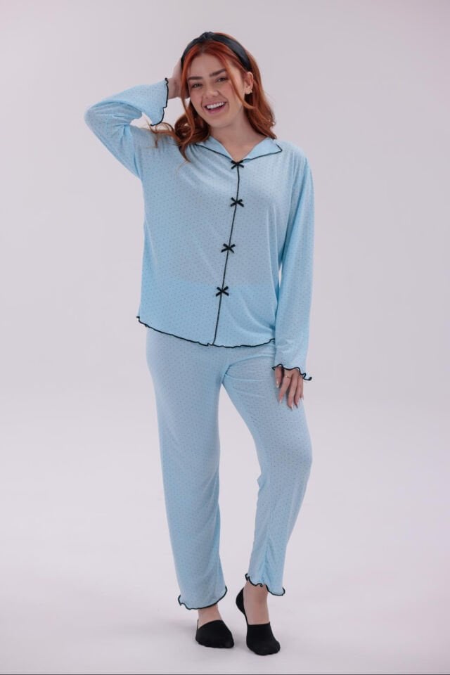 bayan uzun kollu pijama takımı