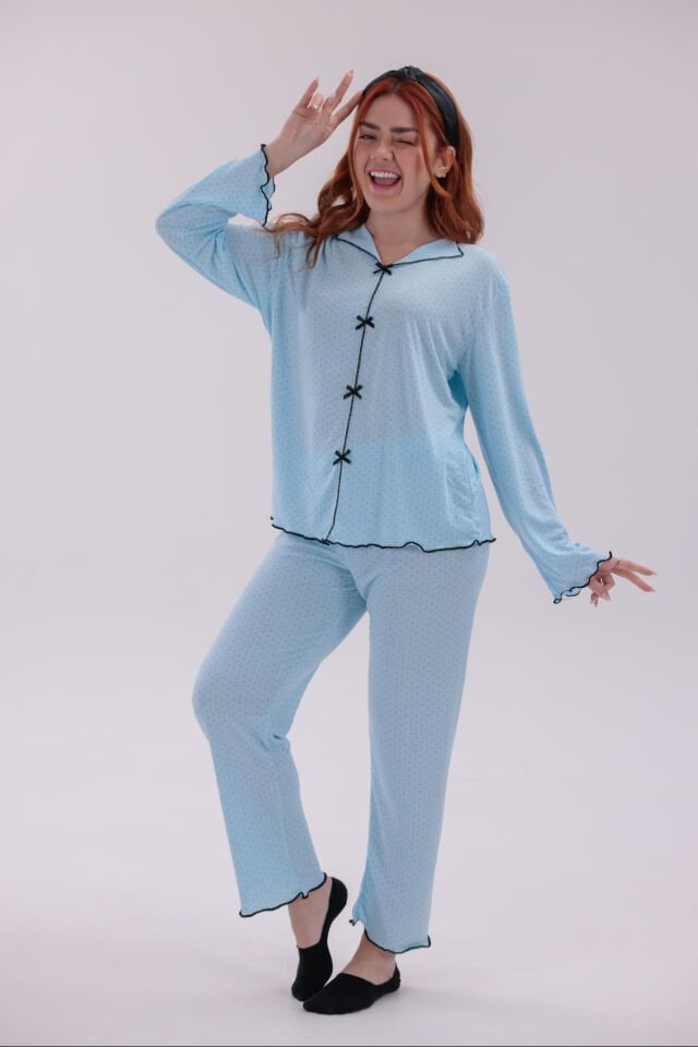 bayan uzun kollu pijama takımı