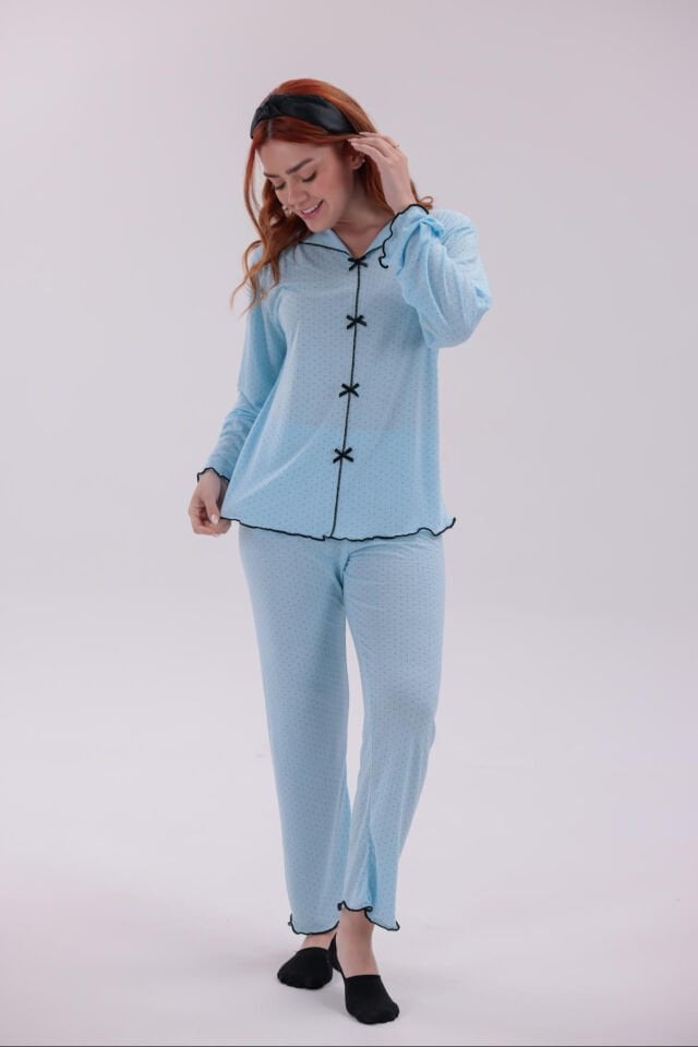 bayan uzun kollu pijama takımı