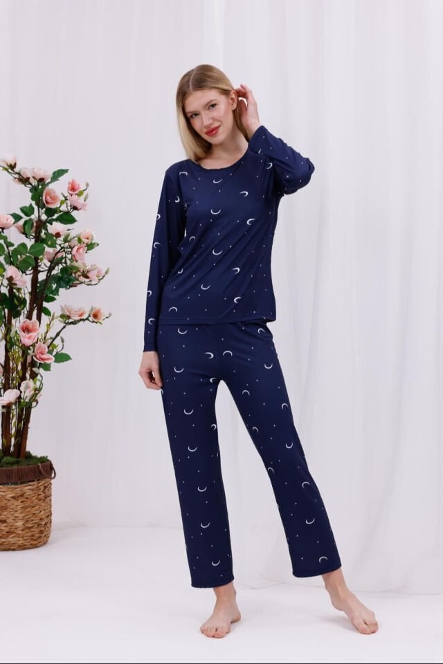 kadın uzun kollu pijama takımı