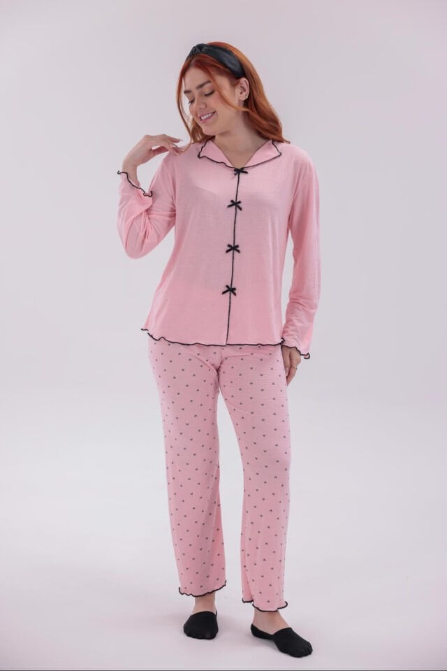 Bayan Uzun Kollu Pijama Takımı