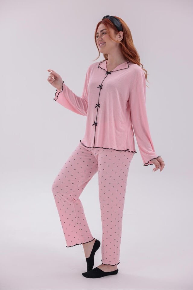 Bayan Uzun Kollu Pijama Takımı
